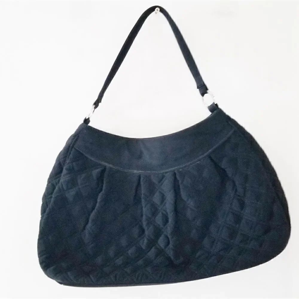 Vera Bradley quilted shoulder bag black